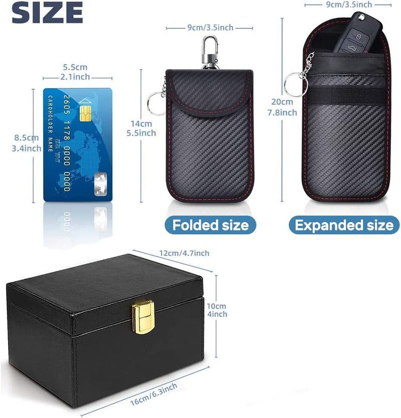 Samfolk Faraday Box with Faraday Bags for Car Keys, Car Key Signal Blocking Box, Keyless Entry Car Key Safe Protector Car Alarm Anti-Theft Shielding Cage - Image 4